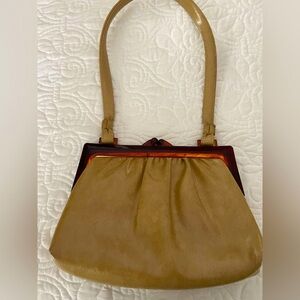 Vintage Cara Leather Purse w/ Tortoiseshell Closure